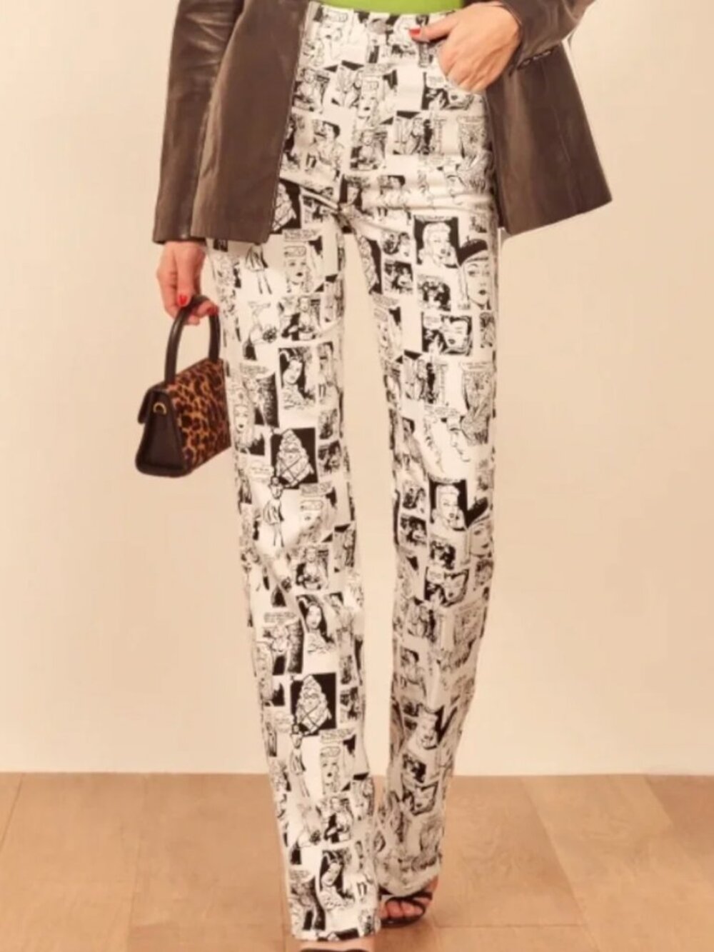 Reformation Comic Print High Rise Jeans size 28